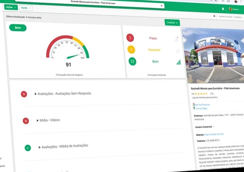 Diagnóstico Google Meu Negócio